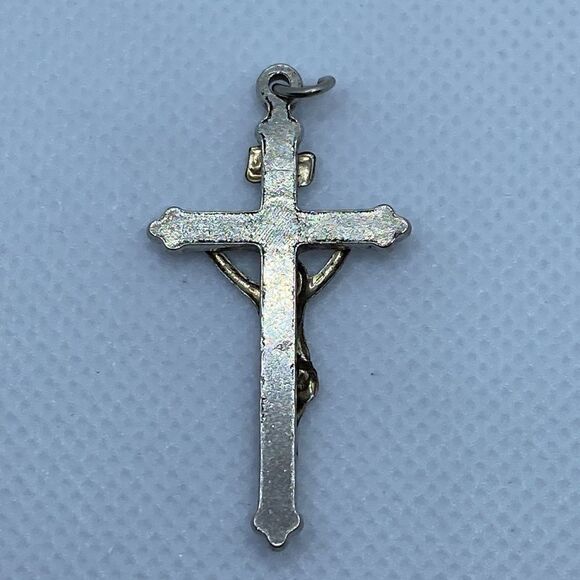 💛 Vintage Gold Plated CZ Crucifix Pendant - Picture 3 of 5